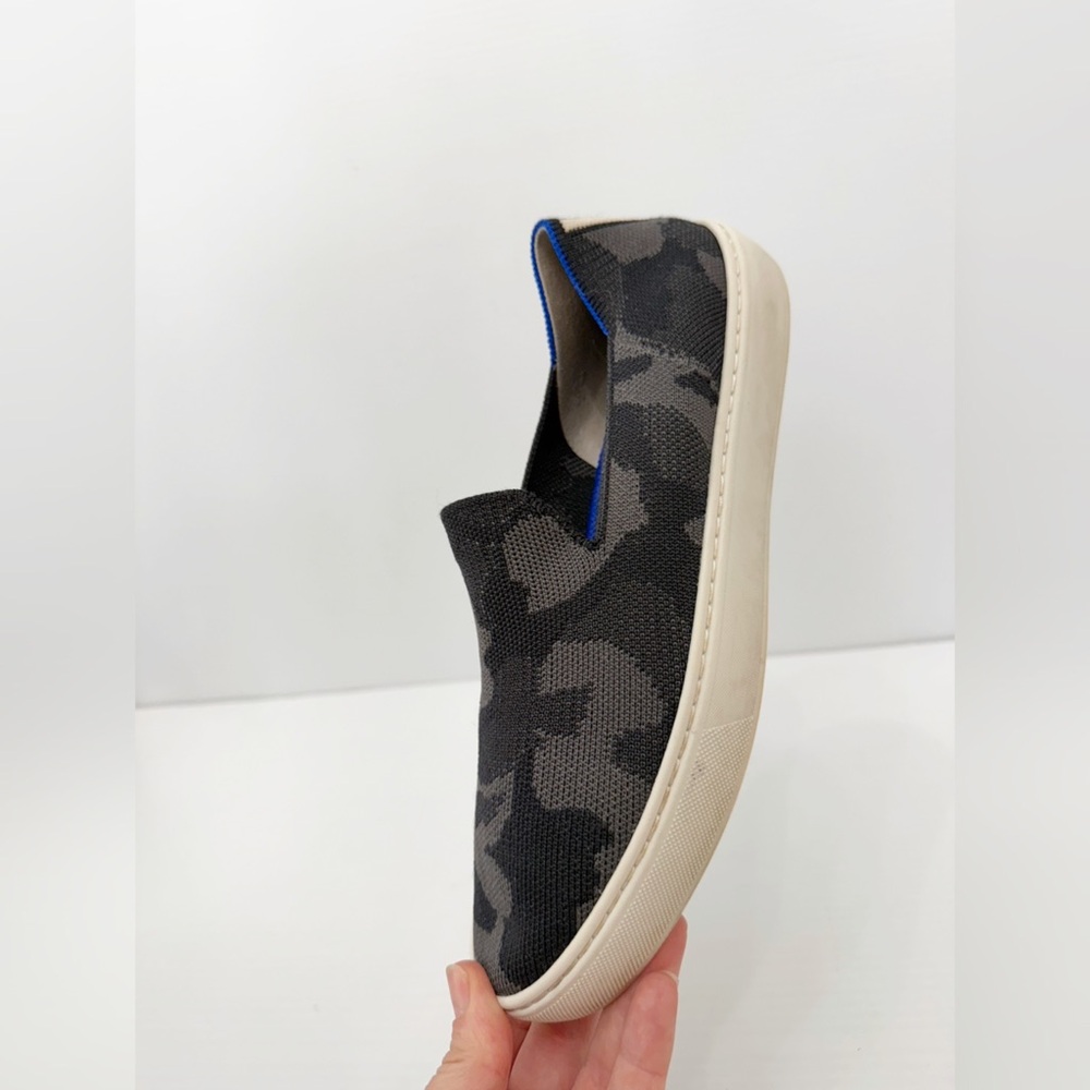 Rothy’s The Original Slip On Sneaker Shoe Grey Camo Gray Camouflage Retired - 8